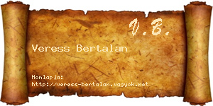 Veress Bertalan névjegykártya